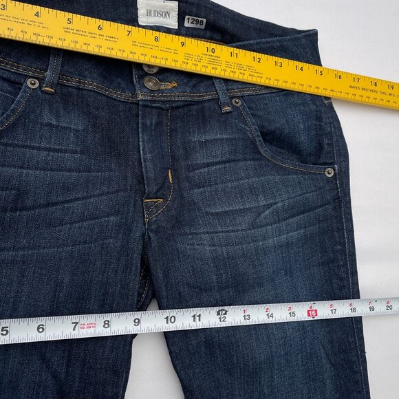 Hudson Collin‎ Skinny Jeans Flap Pocket Dark Wash Denim Low Rise Womens 27 - Picture 10 of 15